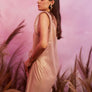 Metallic Jumpsuit with Mesh Vest