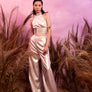 Metallic Crop Vest / Wide-Leg Trousers