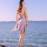 Drop Collar Asymmetric Dress
