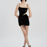 Sleeveless Cowl Neck Drawstring Dress