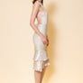 Metallic Gathered Dress Ruffle Hem