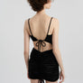Sleeveless Cowl Neck Drawstring Dress