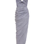 Sleeveless Cowl Neck Draped Dress with Bralette SS21