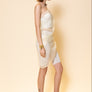 One Shoulder Organza Layer with Metallic Girdle / Organza Layer Knee Length Shorts