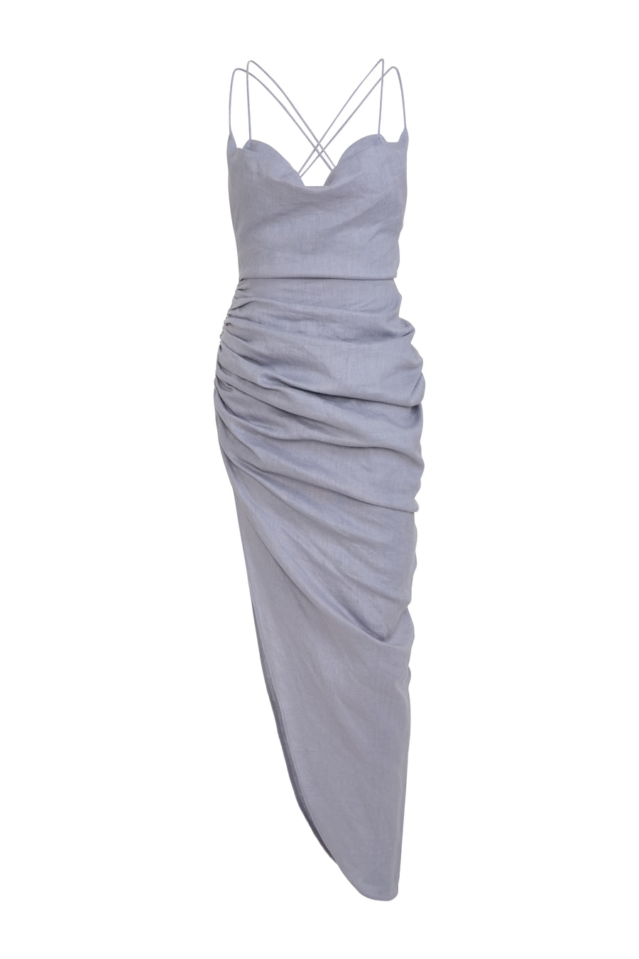 Sleeveless Cowl Neck Draped Dress with Bralette SS21