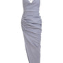Sleeveless Cowl Neck Draped Dress with Bralette SS21