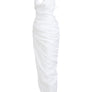 Sleeveless Cowl Neck Draped Dress with Bralette SS21