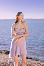 Drop Collar Asymmetric Dress