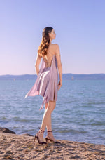 Drop Collar Asymmetric Dress