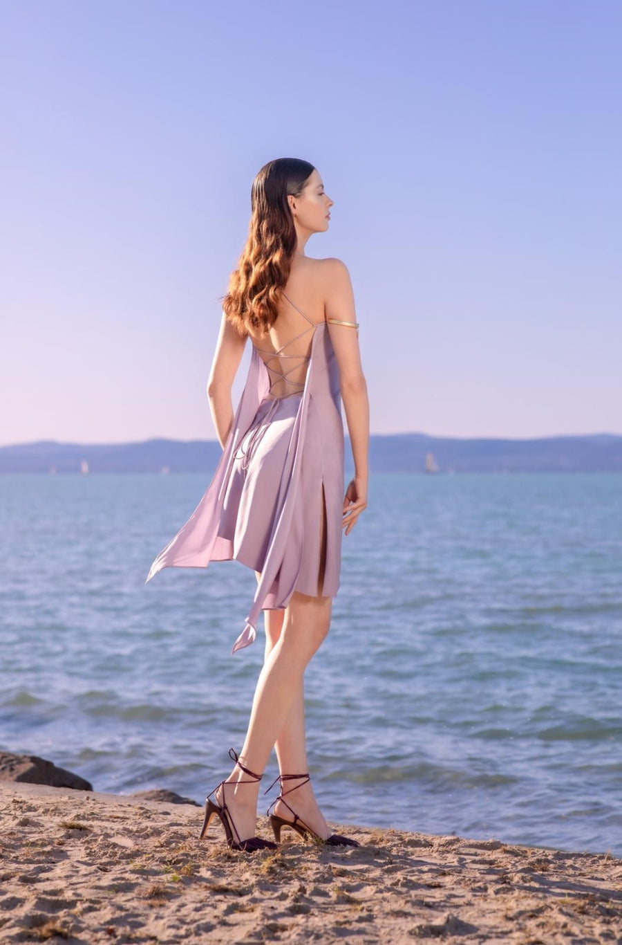 Drop Collar Asymmetric Dress