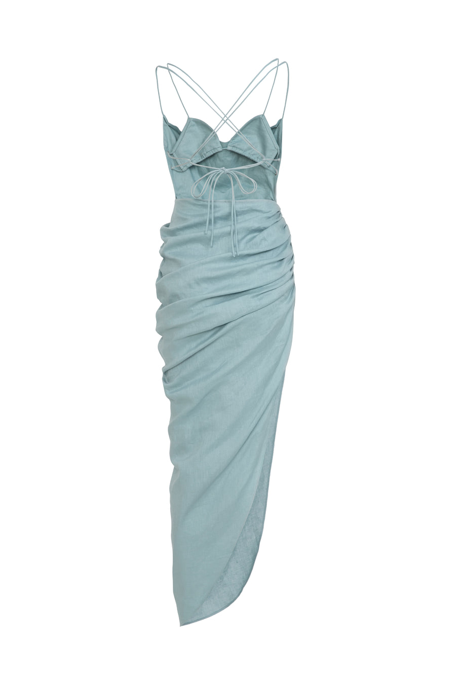 Sleeveless Cowl Neck Draped Dress with Bralette SS21