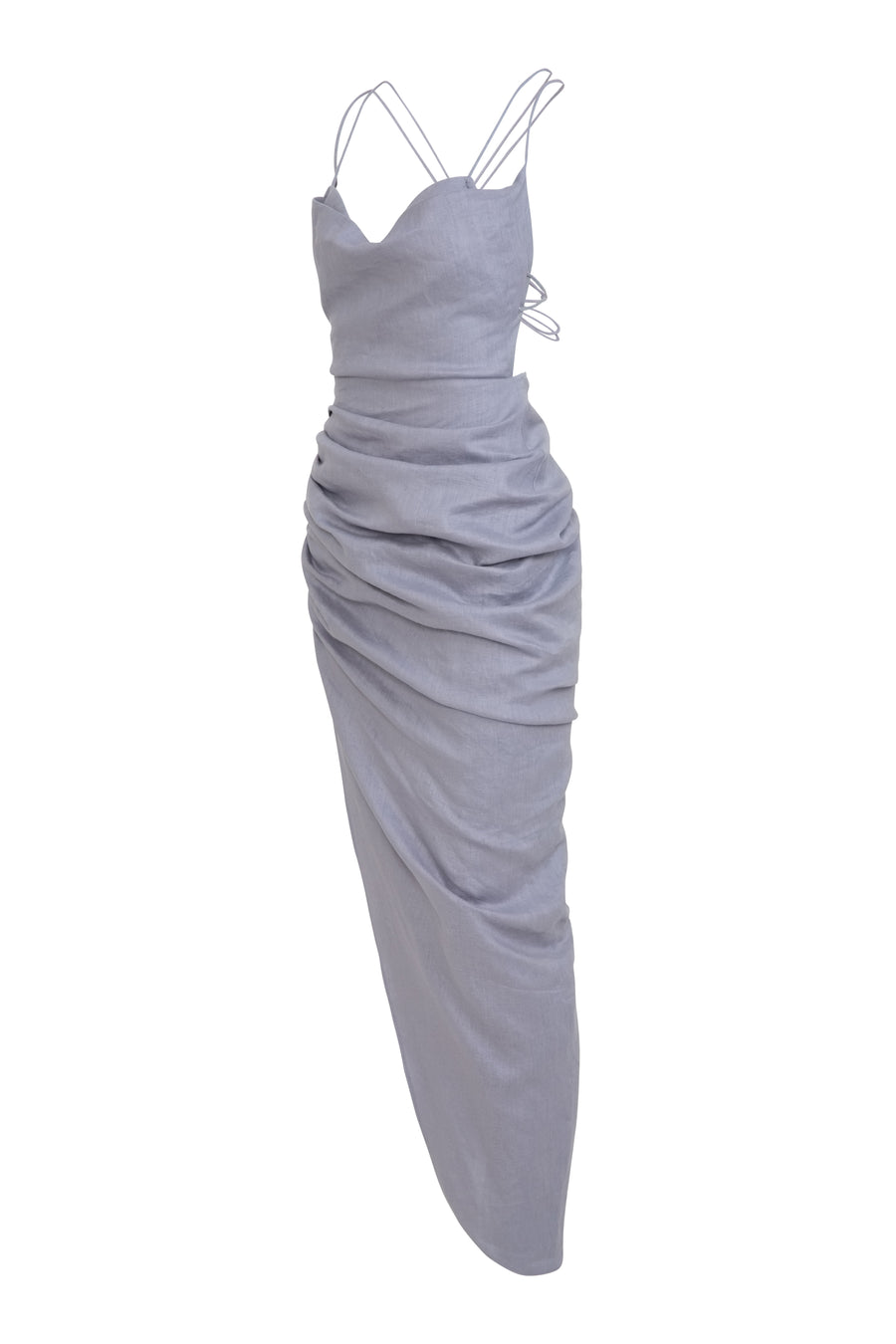 Sleeveless Cowl Neck Draped Dress with Bralette SS21