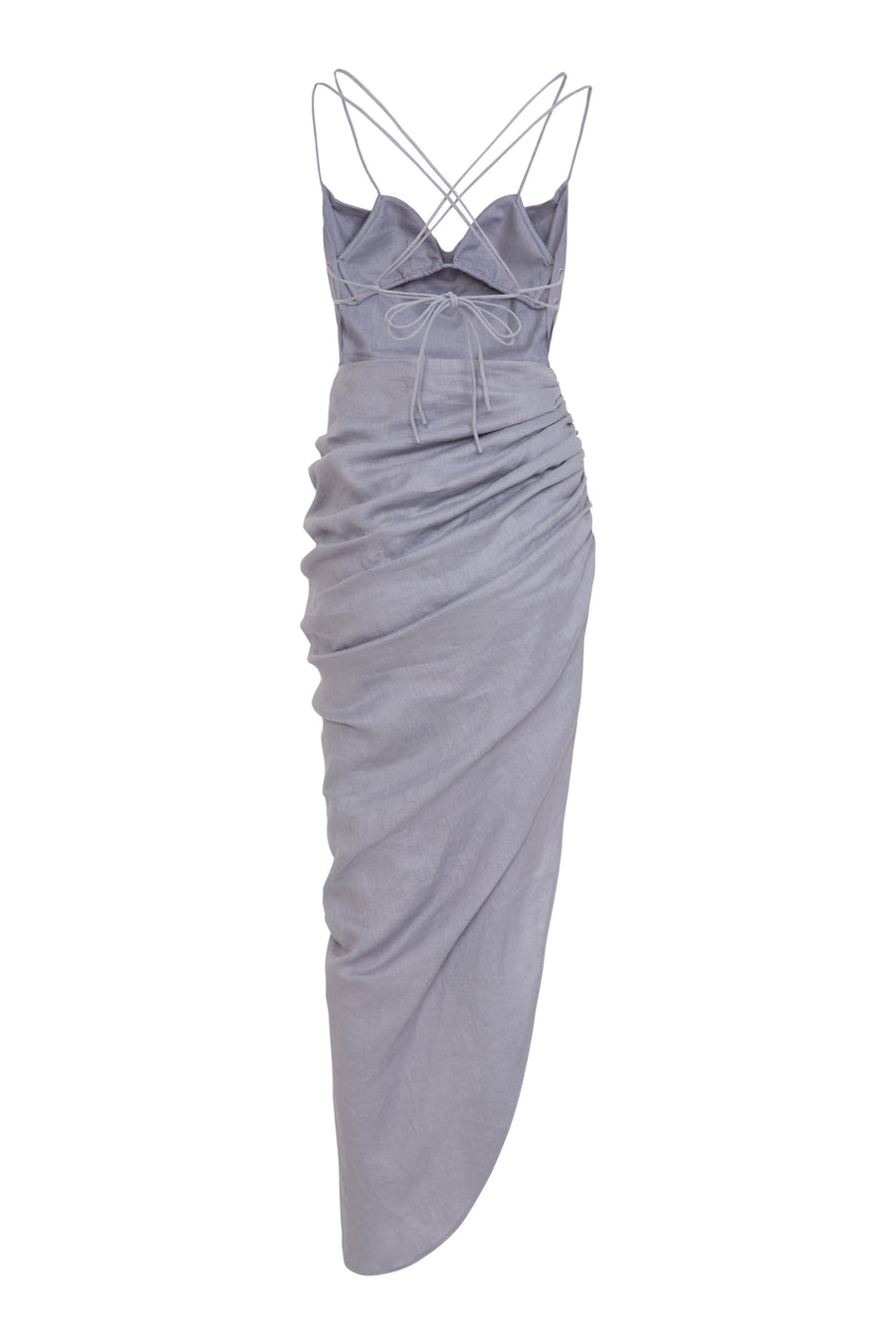 Sleeveless Cowl Neck Draped Dress with Bralette SS21