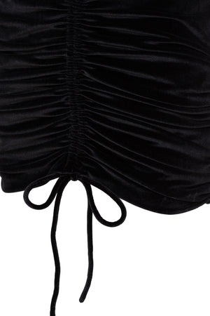 Sleeveless Cowl Neck Drawstring Dress