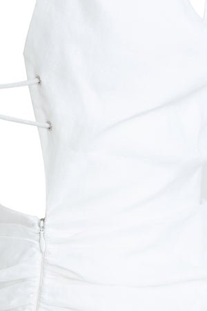 Sleeveless Cowl Neck Draped Dress with Bralette SS21
